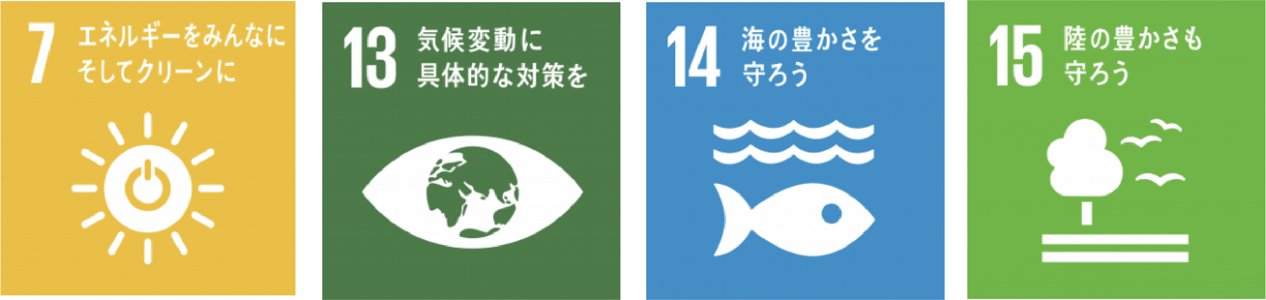 SDGsマーク7,13,14,15