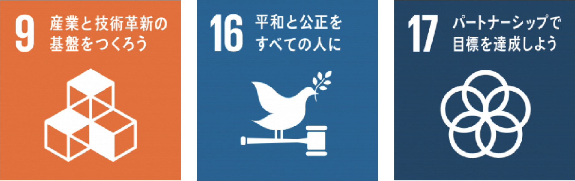 SDGsマーク9,16,17